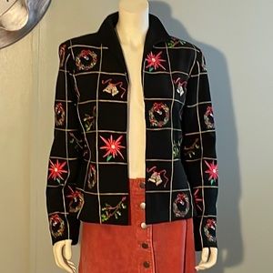 Mak New York, embroidered, Christmas blazer.